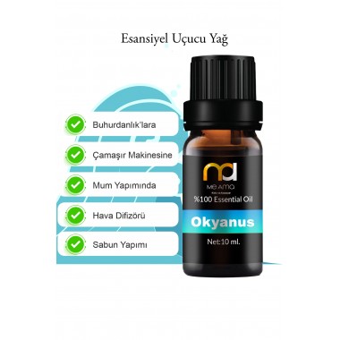 Okyanus Kokulu Buhurdanlık Yağı Aromaterapi Yağ Difüzör Esansı Buhur Yağ Oda Kokusu 10 Ml.